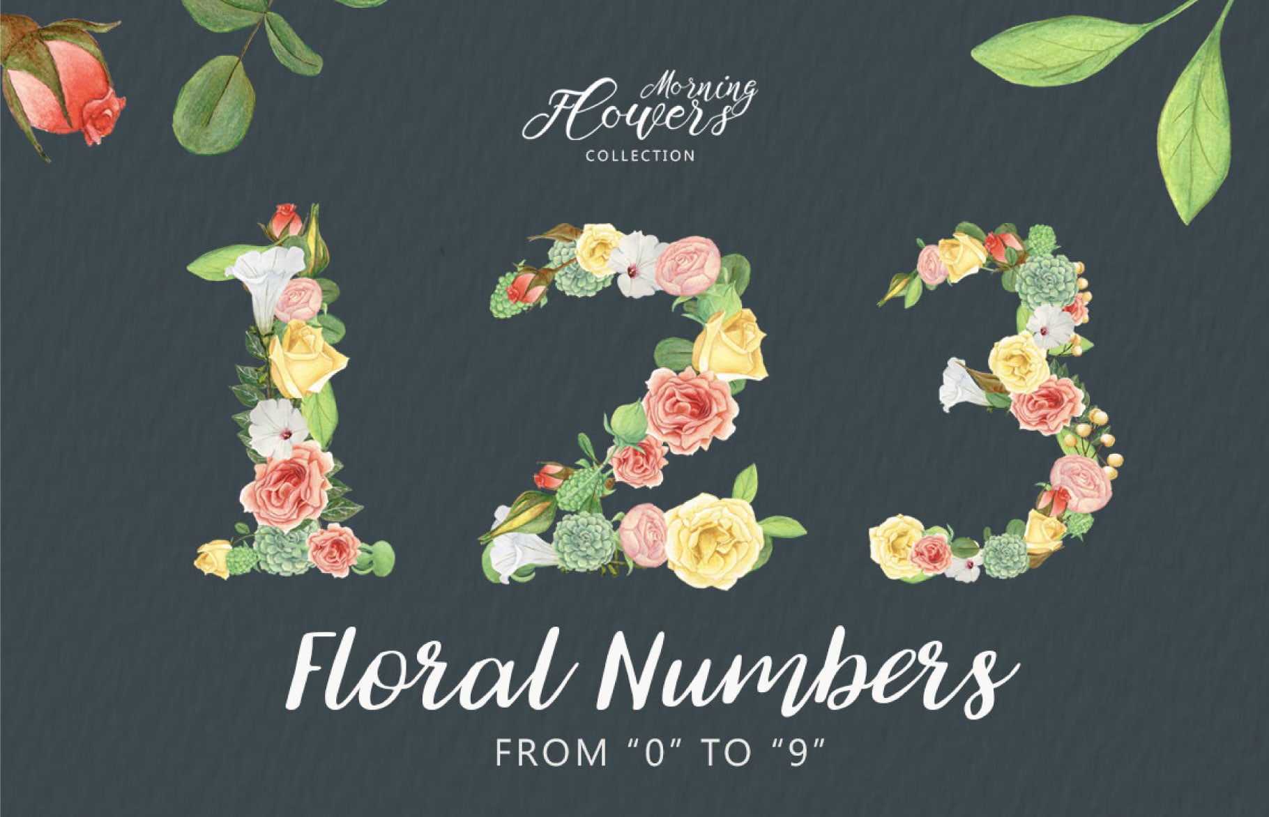 Floral Numbers – GraphicDesignFreebies