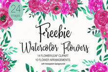 Load image into Gallery viewer, Watercolor Flowers Clipart
